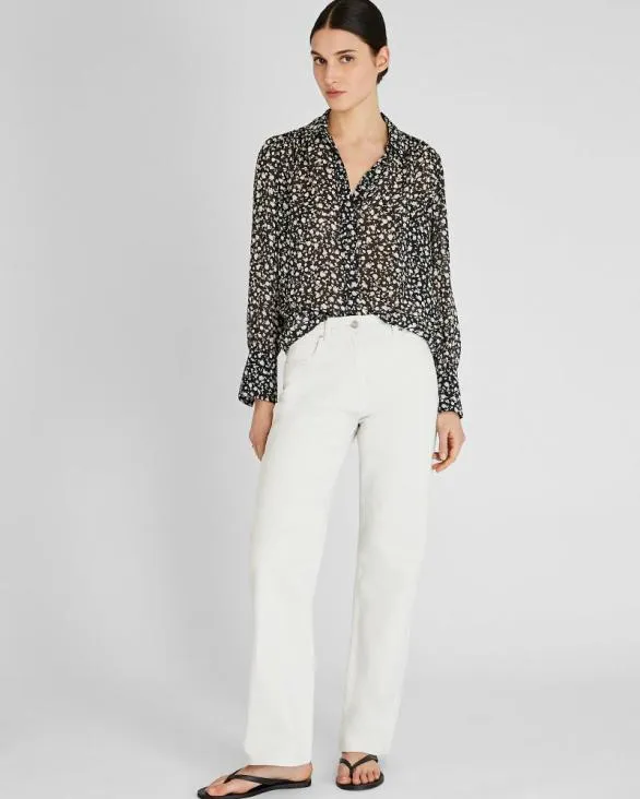 Club Monaco Tops Shirred Shoulder Blouse Black 8211 Women