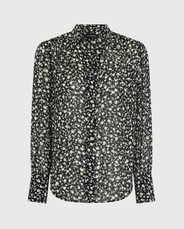 Club Monaco Tops Shirred Shoulder Blouse Black 8211 Women