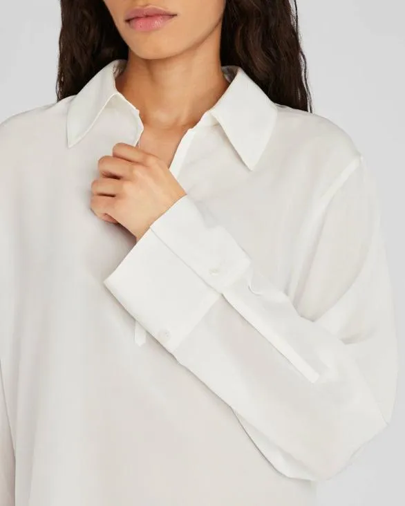 Club Monaco Tops Silk Popover Shirt White 8211 Women