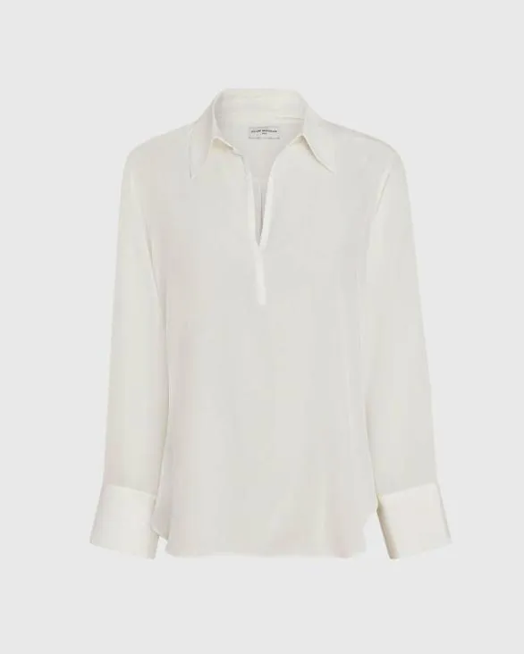 Club Monaco Tops Silk Popover Shirt White 8211 Women