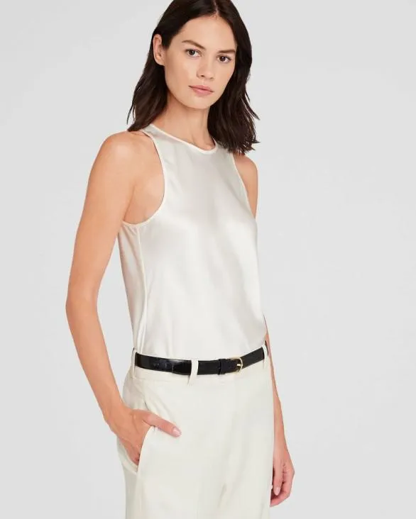Club Monaco Tops Silk Racer Tank White 8211 Women