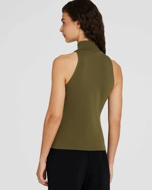 Club Monaco Tops Sleeveless Mockneck Top Peat Moss 8211 Women