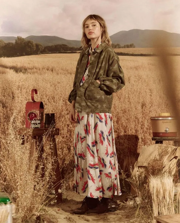 Collection The Great The Blouson Sleeve Chore Jacket Desert Camo