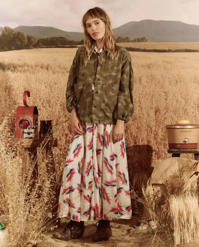 Collection The Great The Blouson Sleeve Chore Jacket Desert Camo