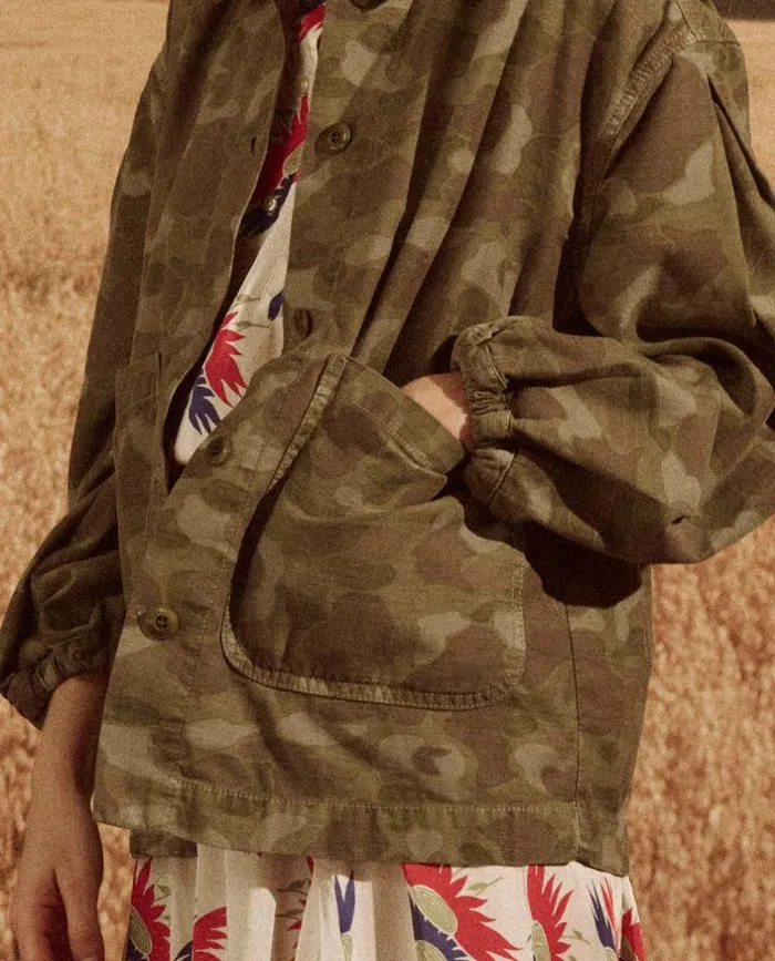 Collection The Great The Blouson Sleeve Chore Jacket Desert Camo