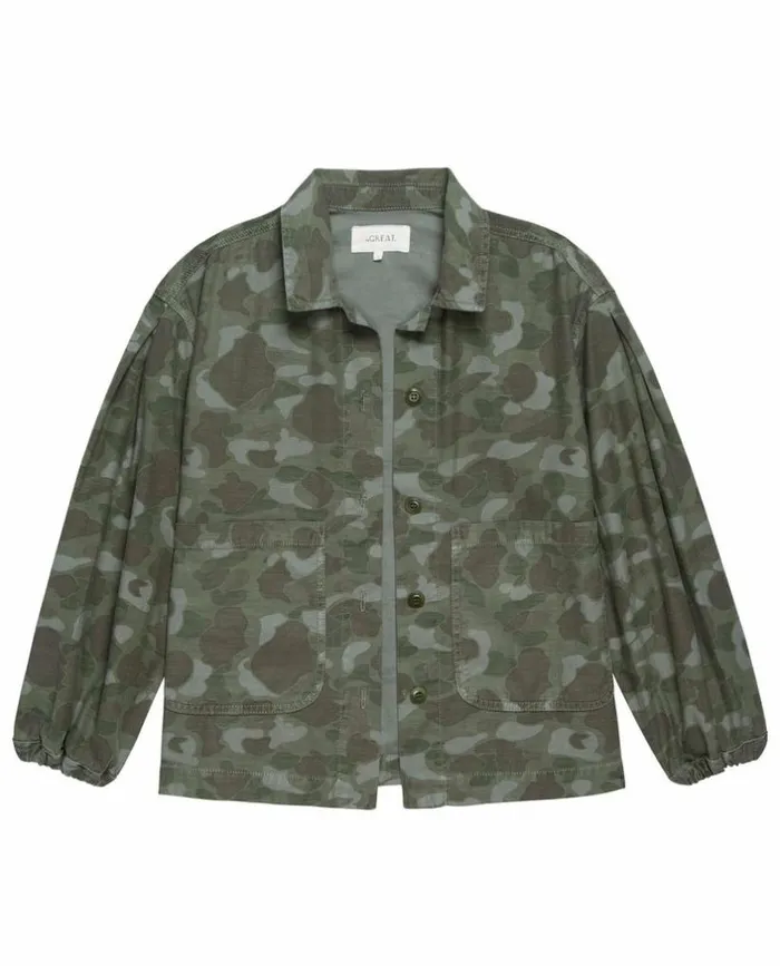 Collection The Great The Blouson Sleeve Chore Jacket Desert Camo