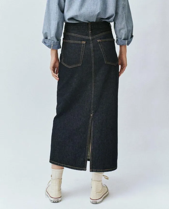 Collection The Great The Column Skirt Midnight Rinse