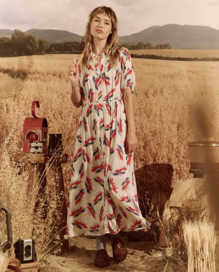 Collection The Great The Raven Dress White Birds Of Paradise Print