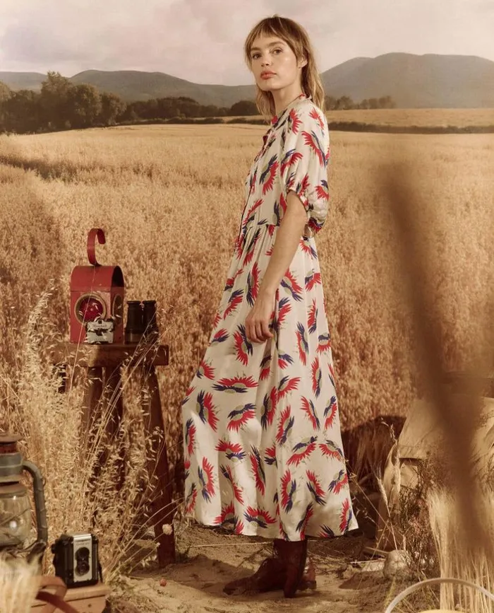 Collection The Great The Raven Dress White Birds Of Paradise Print