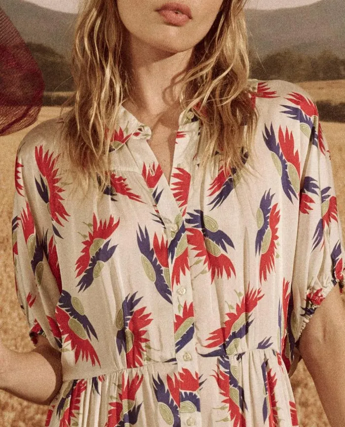 Collection The Great The Raven Dress White Birds Of Paradise Print