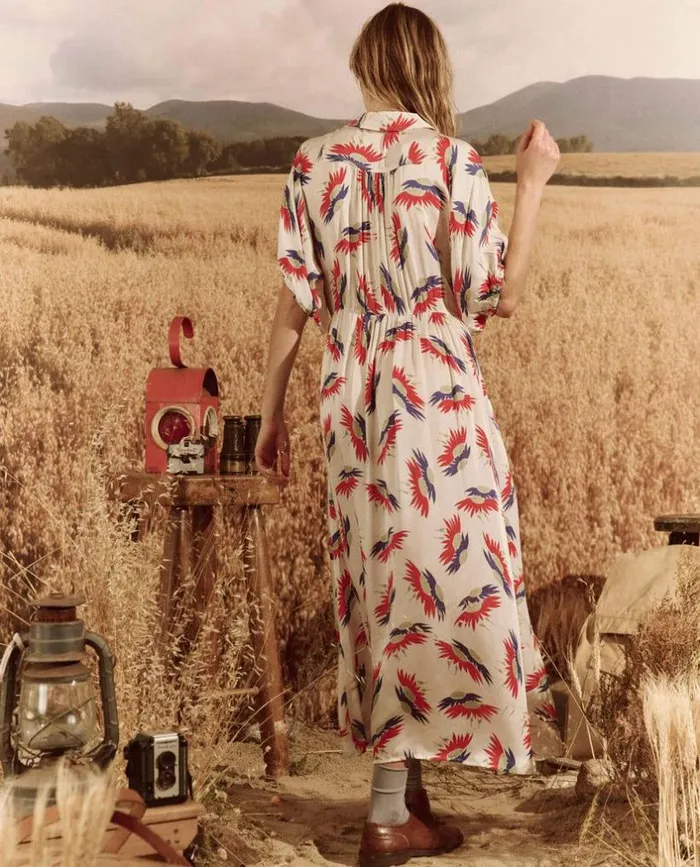 Collection The Great The Raven Dress White Birds Of Paradise Print