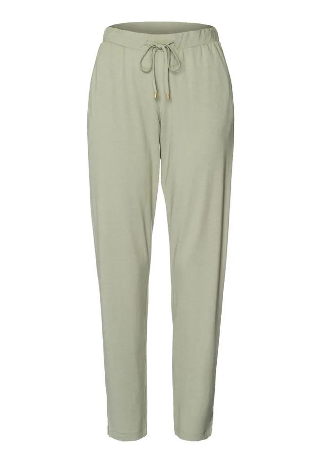 Cotton Blend Drawstring Pants Crystal Green Women HANRO Pajama Bottoms