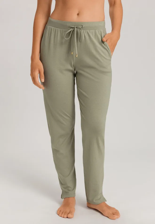 Cotton Blend Drawstring Pants Crystal Green Women HANRO Pajama Bottoms