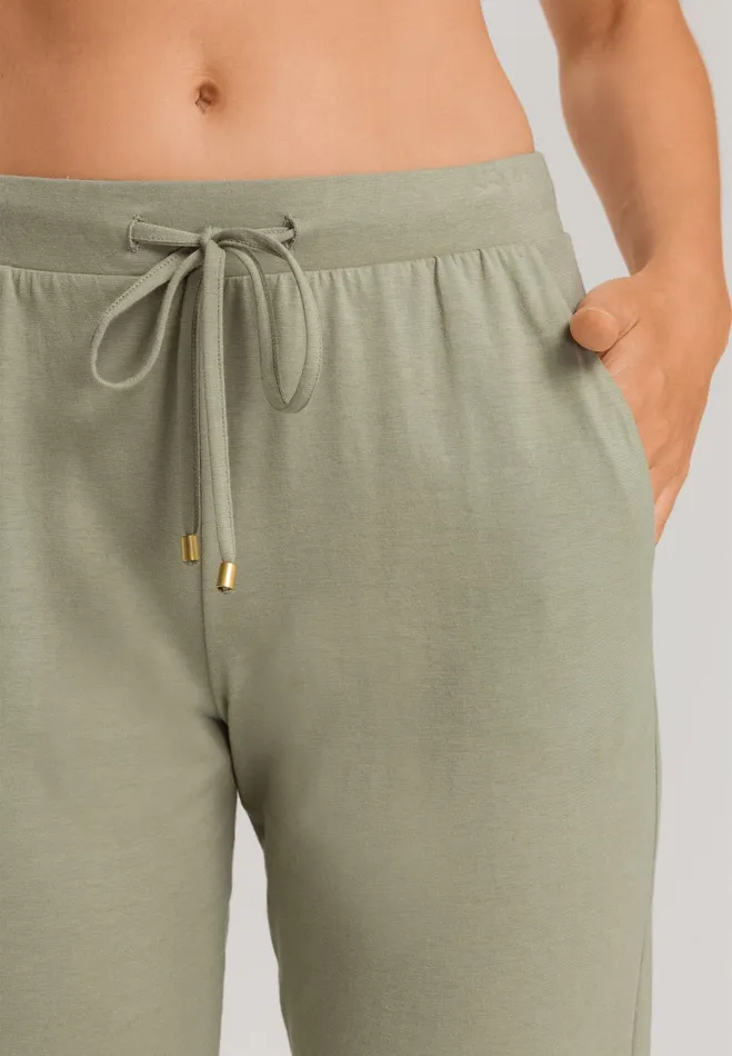 Cotton Blend Drawstring Pants Crystal Green Women HANRO Pajama Bottoms