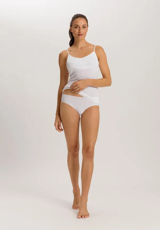 Cotton Blend HiCut Brief White Women HANRO High Cut Briefs