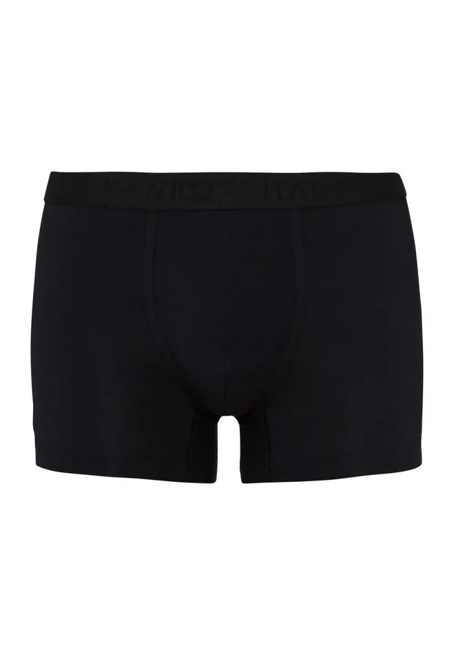 Cotton Boxer Brief All Black Men HANRO Boxer Briefs