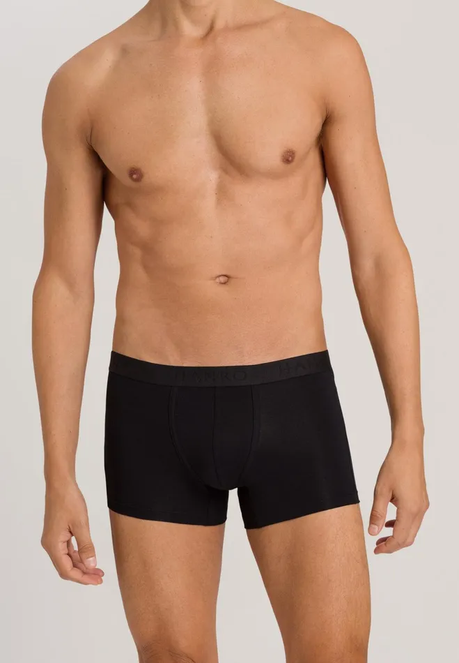 Cotton Boxer Brief All Black Men HANRO Boxer Briefs