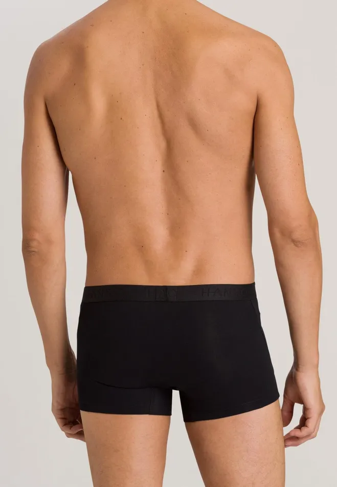 Cotton Boxer Brief All Black Men HANRO Boxer Briefs
