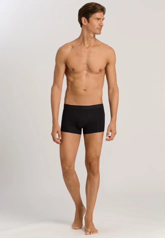 Cotton Boxer Brief All Black Men HANRO Boxer Briefs