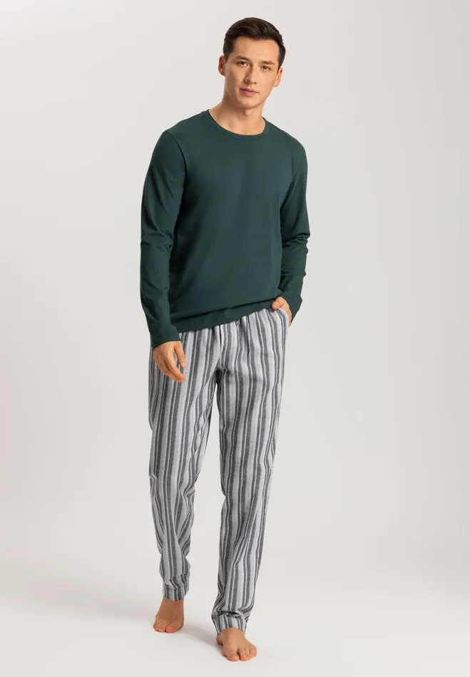 Cotton Drawstring Pajama Pants Moonlight Stripe Men HANRO Pajama Bottoms