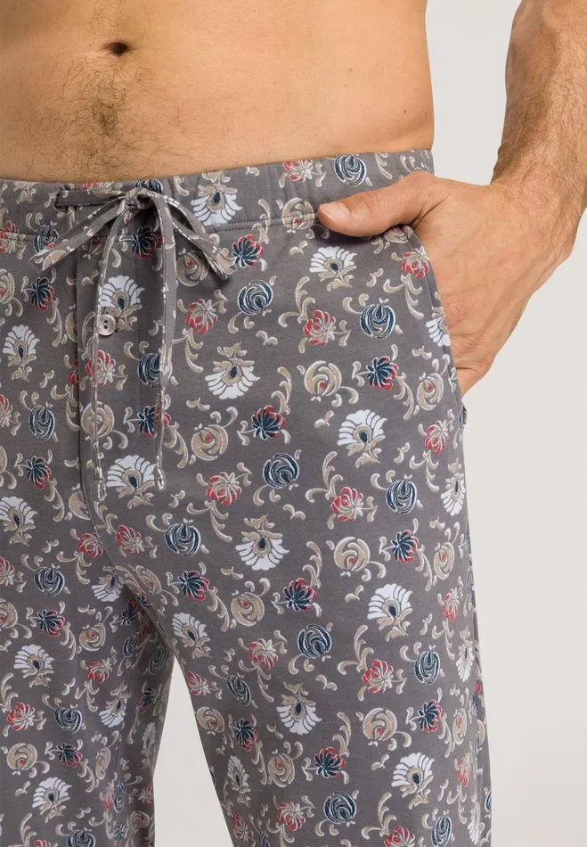 Cotton Drawstring Pajama Pants Pure Botany Print Men HANRO Pajama Bottoms