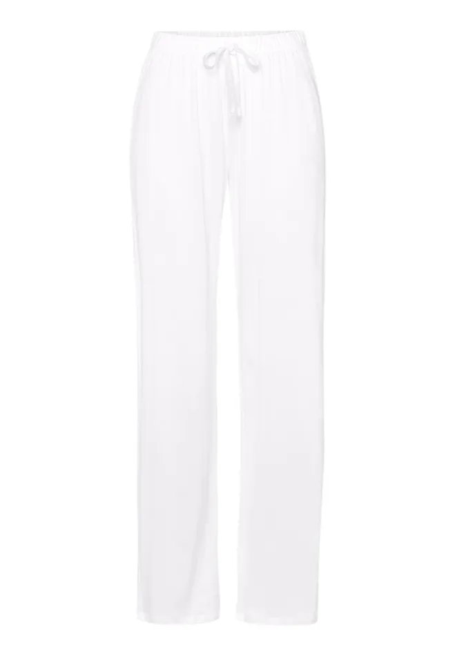 Cotton Drawstring Pants White Women HANRO Pajama Bottoms