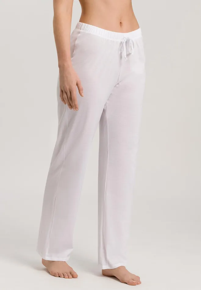 Cotton Drawstring Pants White Women HANRO Pajama Bottoms