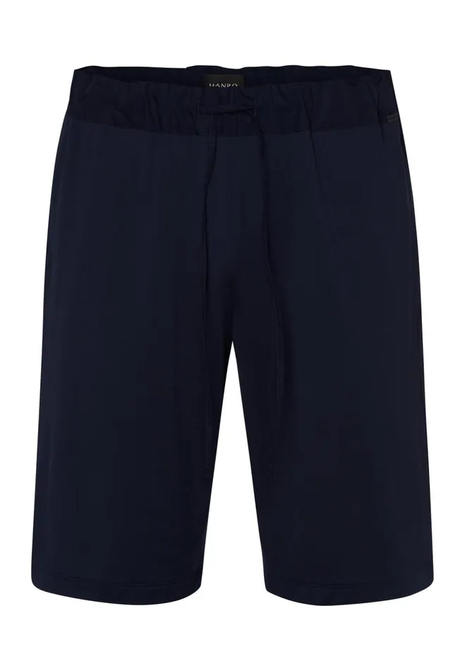Cotton Knit Drawstring Shorts Black Iris Men HANRO Bottoms