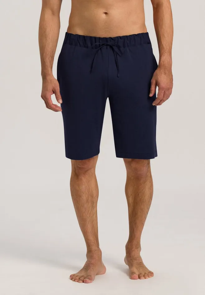Cotton Knit Drawstring Shorts Black Iris Men HANRO Bottoms