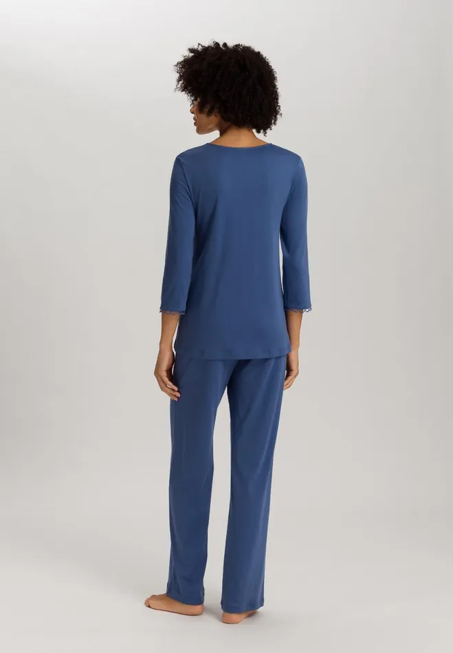Cotton Pajama Set Slate Blue Women HANRO Pajama Sets