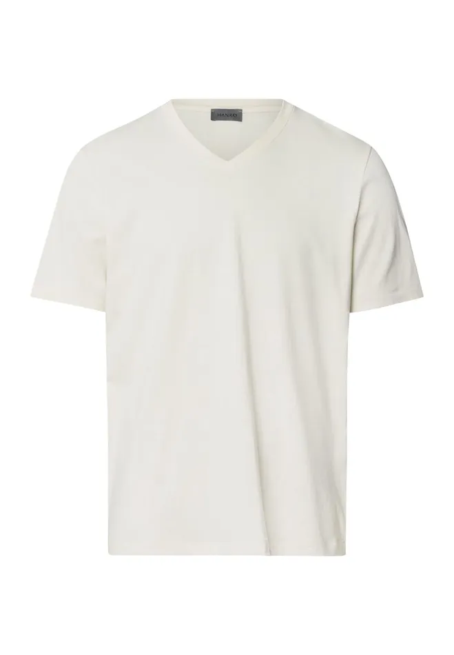 Cotton VNeck TShirt Warm Sand Men HANRO Pajama Tops