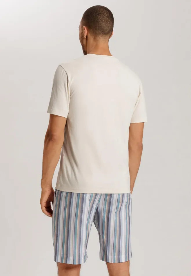 Cotton VNeck TShirt Warm Sand Men HANRO Pajama Tops