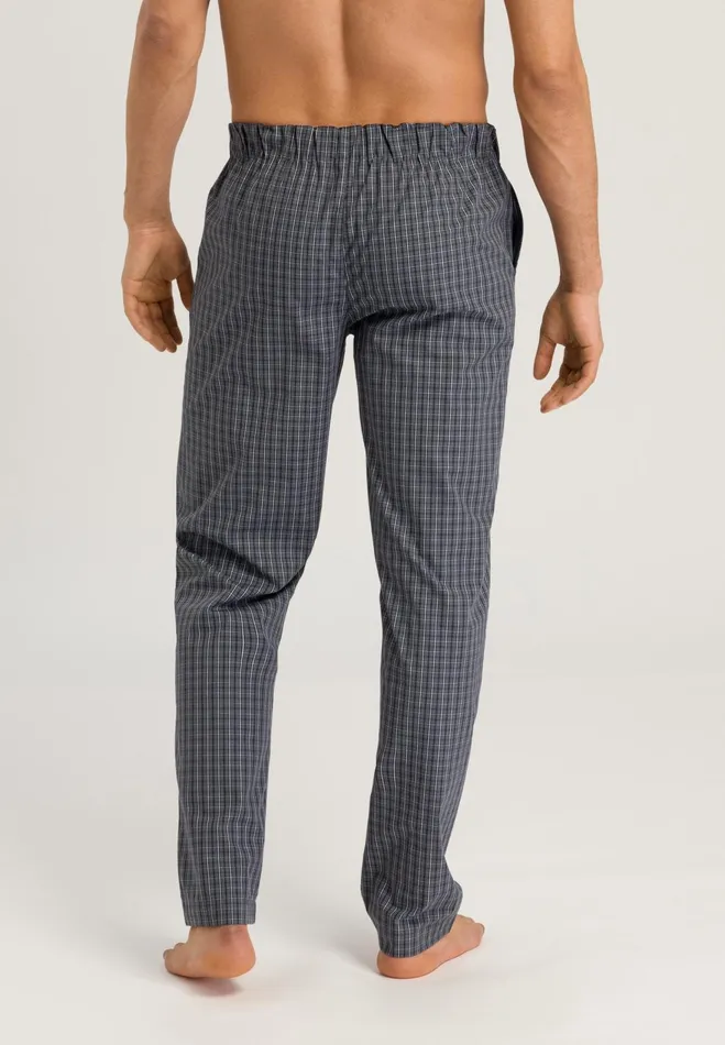 Cotton Woven Drawstring Pants Casual Check Men HANRO Pajama Bottoms