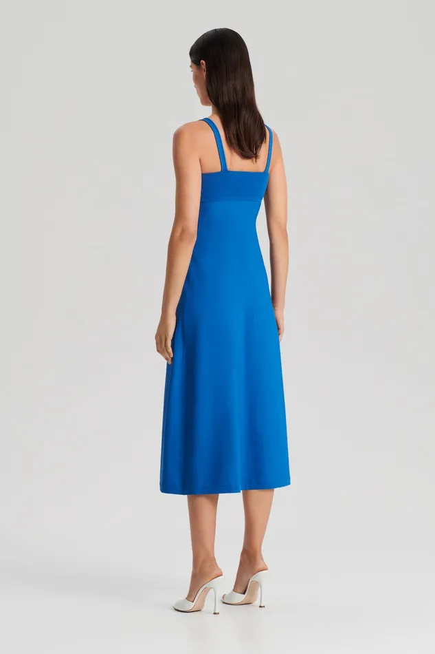 CREPE KNIT SQUARE NECK DRESS PRUSSIANBLUE Women Dresses Scanlan Theodore CREPE KNIT SQUARE NECK DRESS PRUSSIANBLUE Women Dresses Scanlan Theodore