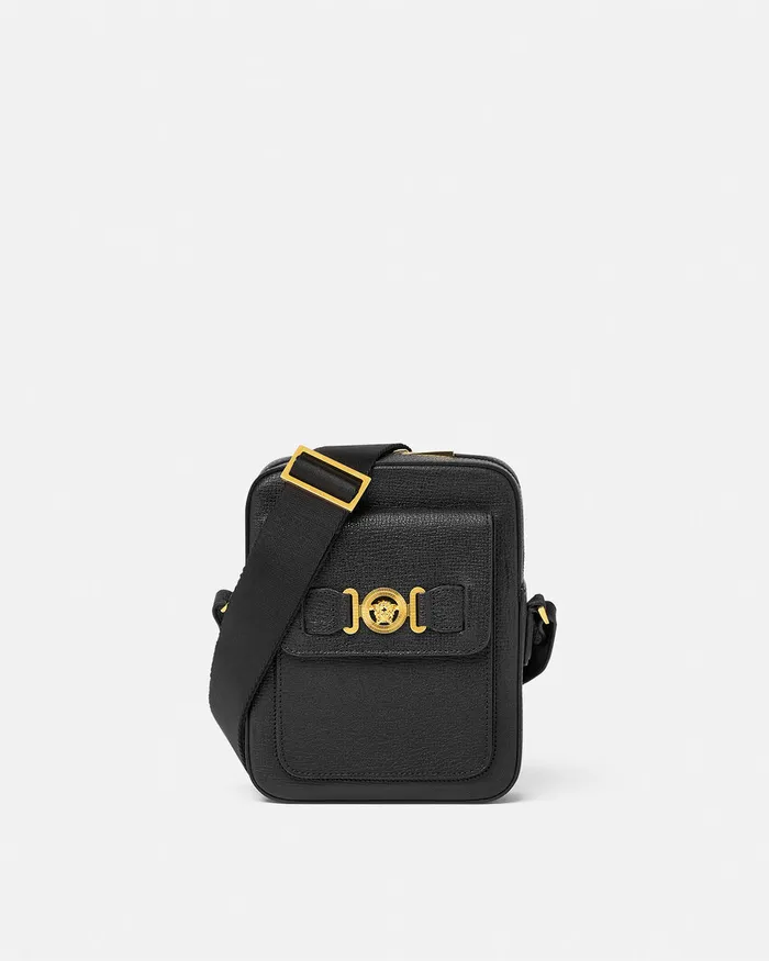 Crossbody and Messengers Men Versace Medusa Biggie Crossbody Bag Blackgold