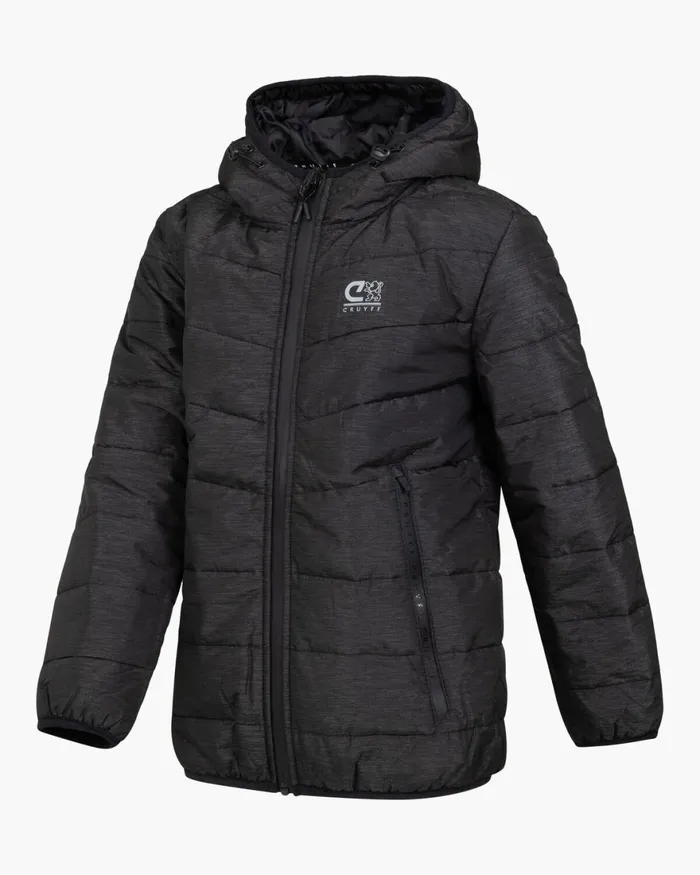 Cruyff Explore Quilted Jacket Black Junior Coats