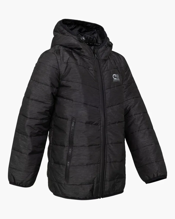 Cruyff Explore Quilted Jacket Black Junior Coats