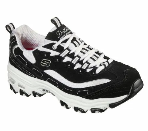 D039Lites 8211 Biggest Fan Black White Women SKECHERS Lace Up