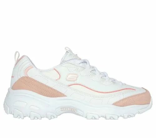 D039Lites 8211 New Heat White Orange Women SKECHERS Lace Up