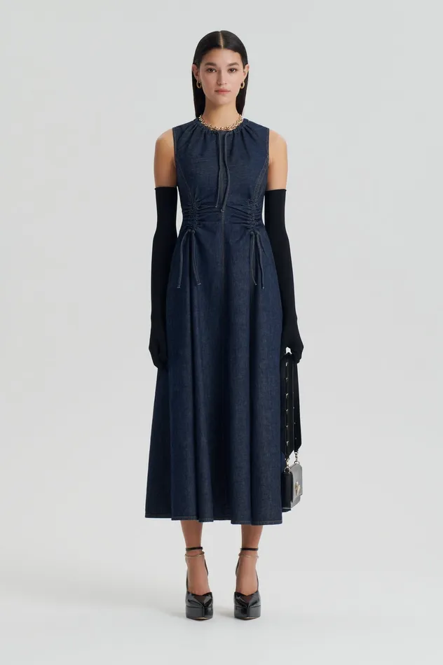 DENIM CARGO DRESS INDIGO Women Denim Scanlan Theodore