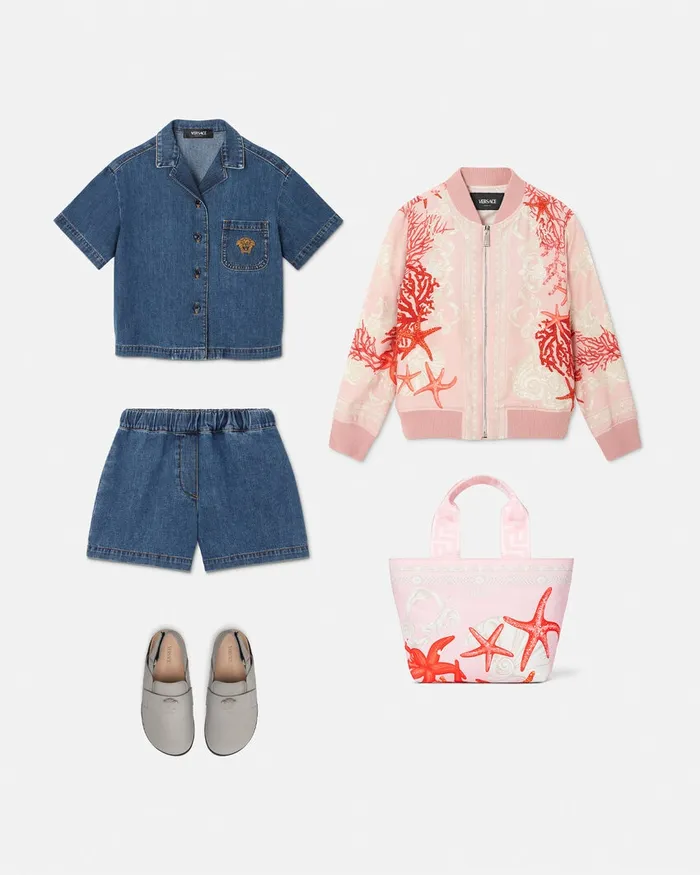 Denim Kids Versace Denim Shorts Blue