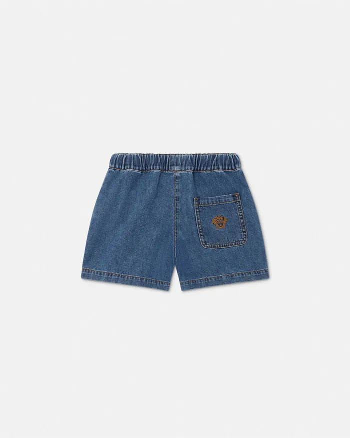 Denim Kids Versace Denim Shorts Blue