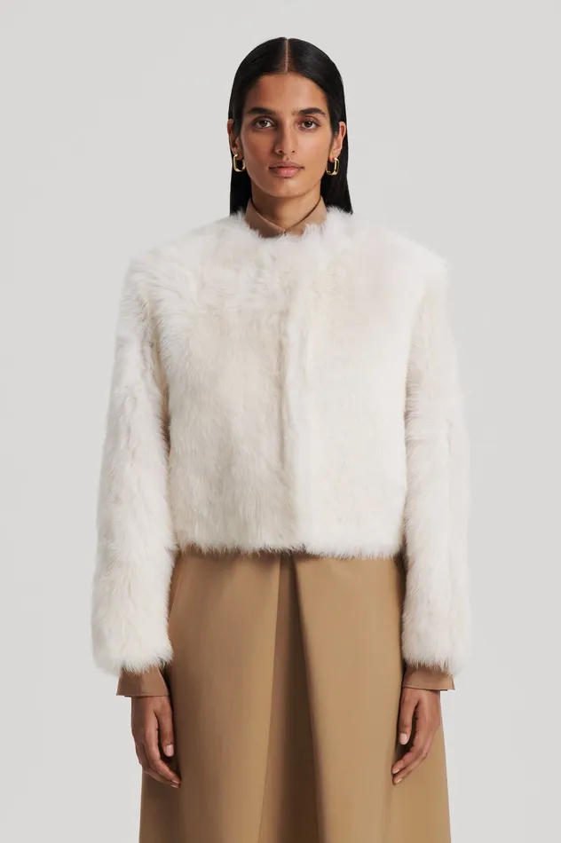 Denim Scanlan Theodore Women TOSCANA COCOON JACKET CREME