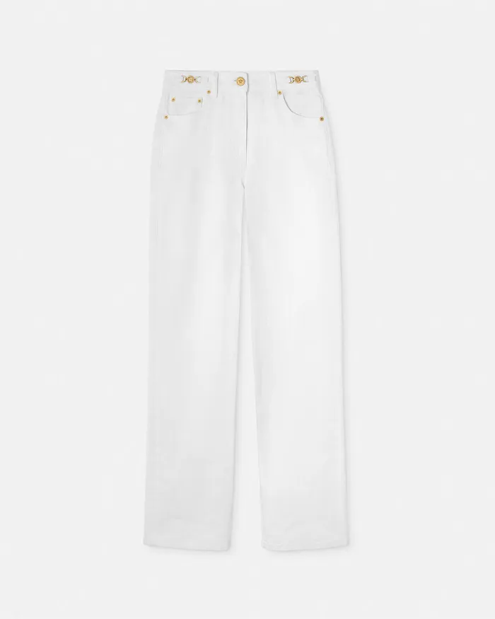 Denim Women Versace Medusa 03995 RegularFit Jeans White