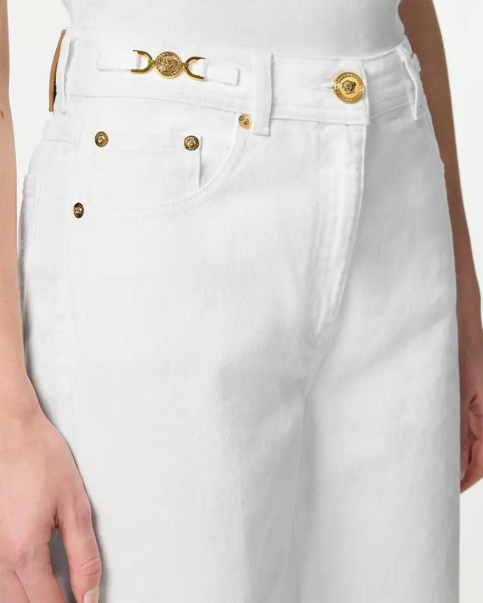 Denim Women Versace Medusa 03995 RegularFit Jeans White