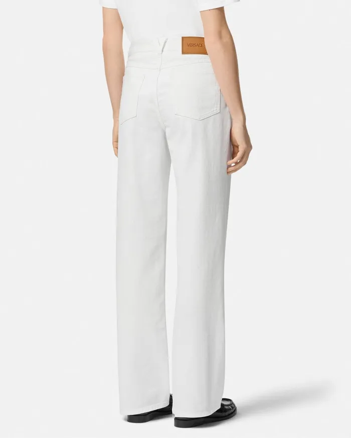 Denim Women Versace Medusa 03995 RegularFit Jeans White