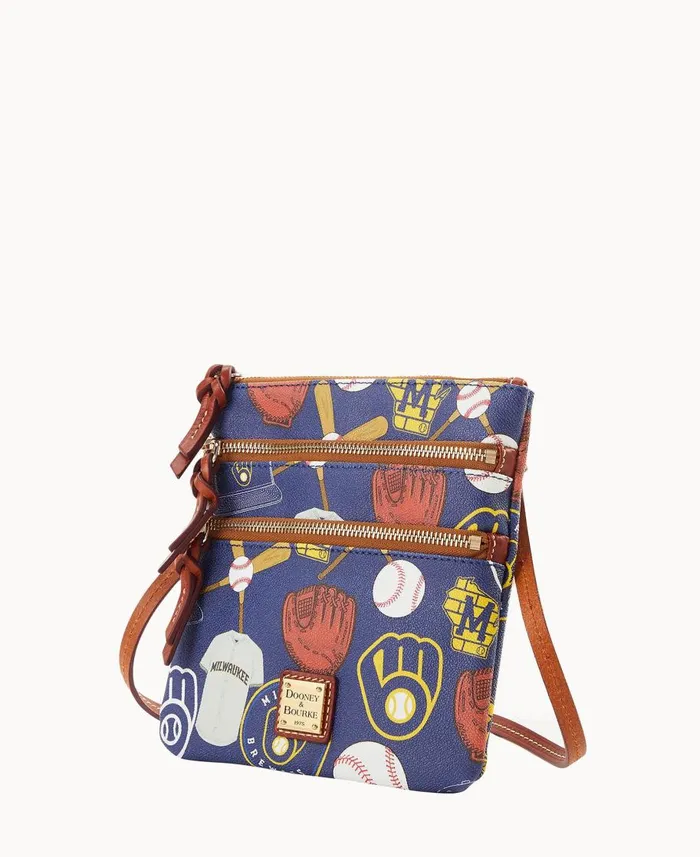 Dooney and Bourke Crossbodies MLB Brewers N S Triple Zip Crossbody Brewers 8211 WomenMen Dooney and Bourke Crossbodies MLB Brewers N S Triple Zip Crossbody Brewers 8211 WomenMen