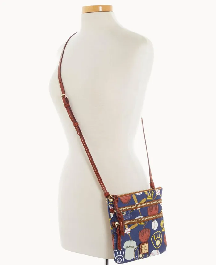 Dooney and Bourke Crossbodies MLB Brewers N S Triple Zip Crossbody Brewers 8211 WomenMen Dooney and Bourke Crossbodies MLB Brewers N S Triple Zip Crossbody Brewers 8211 WomenMen