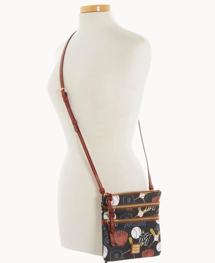 Dooney and Bourke Crossbodies MLB Marlins N S Triple Zip Crossbody Marlins 8211 WomenMen Dooney and Bourke Crossbodies MLB Marlins N S Triple Zip Crossbody Marlins 8211 WomenMen