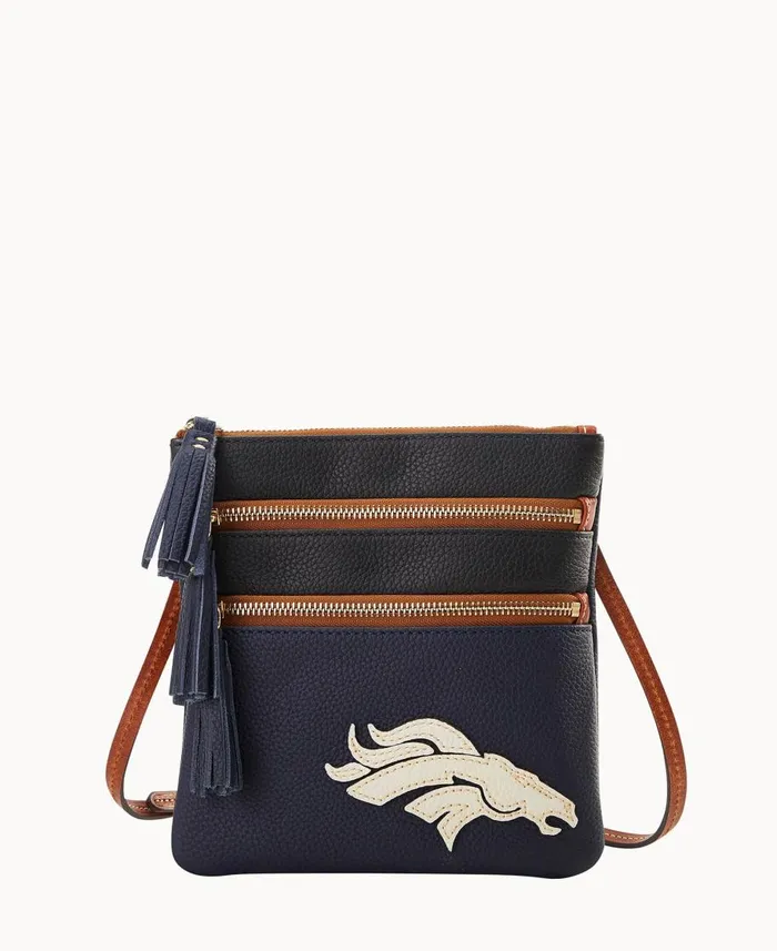 Dooney and Bourke Crossbodies NFL Broncos Triple Zip Crossbody Broncos 8211 WomenMen